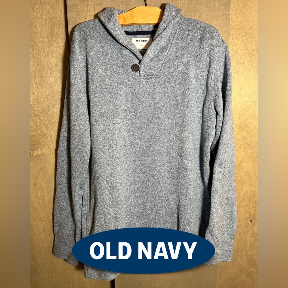 Old Navy Kids Light Blue Shawl Collar Fleece Sweater XXL 18